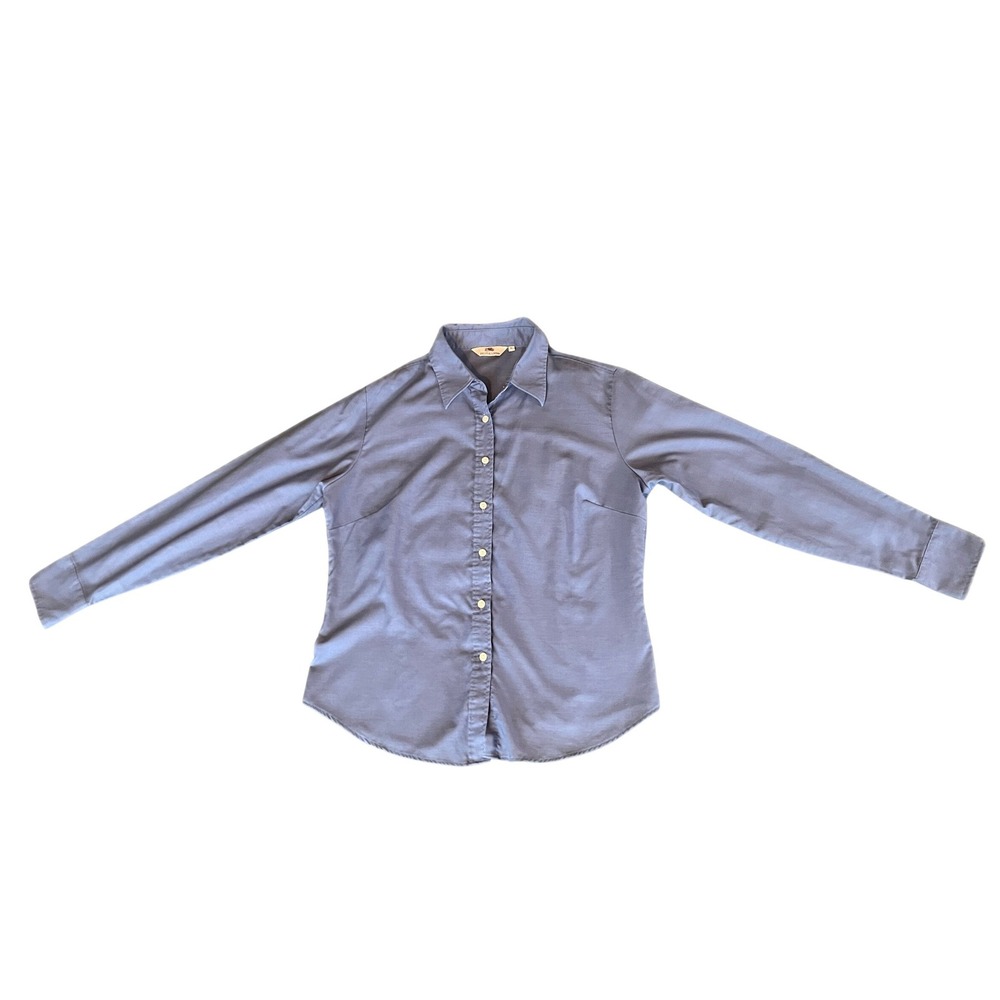 Vintage 90s Fruit of the Loom Womens Blue Oxford Button Down Shirt XL Fall Prep